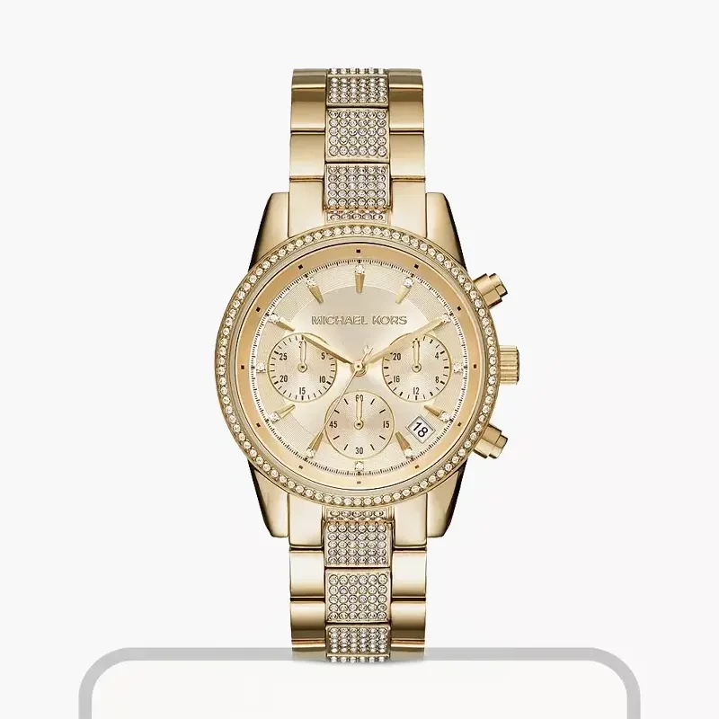 Michael Kors Ritz Champagne Dial Ladies Watch- MK6484